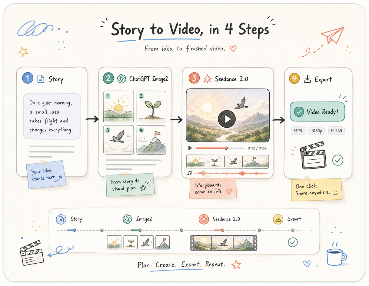 Story to video creation stack